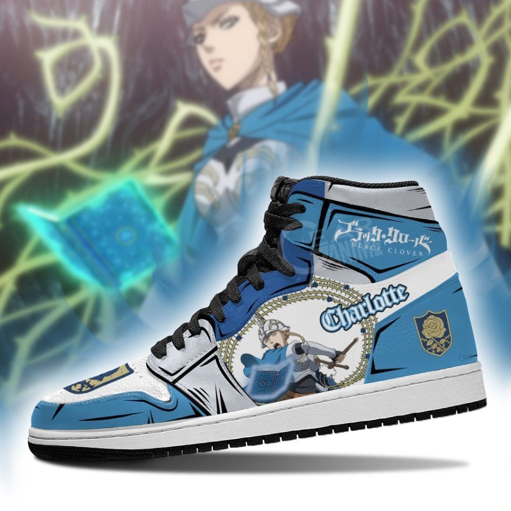 Blue Rose Charlotte Roselei Sneakers Black Clover Anime Shoes