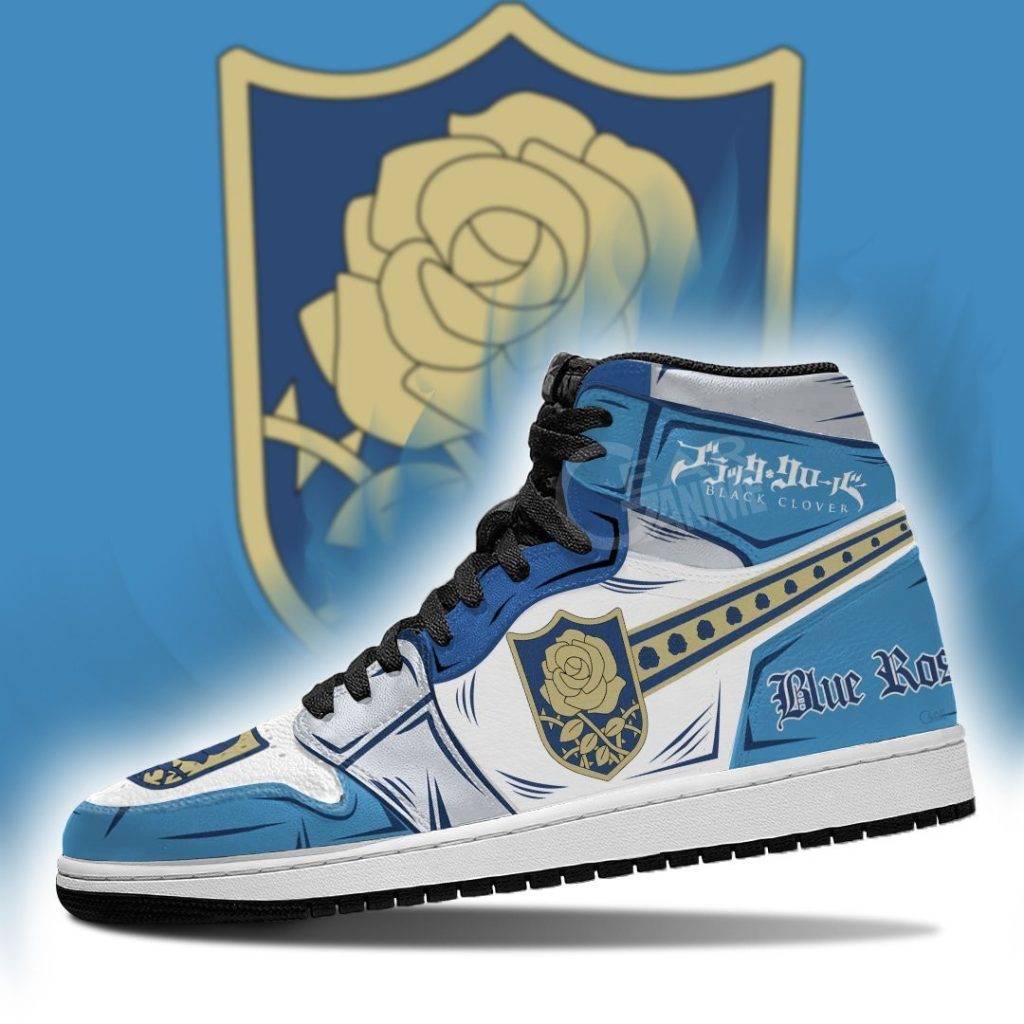 Blue Rose Magic Knight Sneakers Black Clover Sneakers Anime