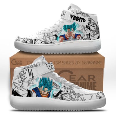 Vegito Blue Sneakers Air Mid Custom Dragon Ball Anime Shoes Mix Manga