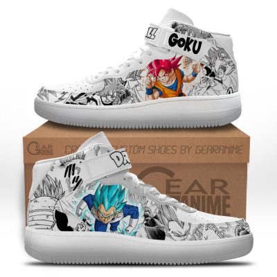 Vegeta Blue Goku God Sneakers Air Mid Dragon Ball Shoes Mix Manga