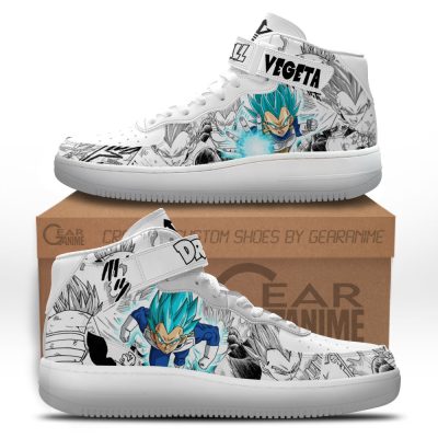 Vegeta Blue Sneakers Air Mid Custom Dragon Ball Anime Shoes Mix Manga