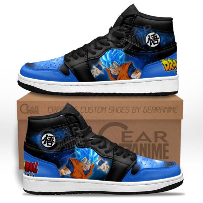 Goku Blue Sneakers Custom Dragon Ball Anime Shoes Mix Galaxy