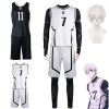 Anime Blue Lock Cosplay Nagi Seishiro Costume White Black Jersey Football Jumpsuit Bodysuit Halloween Carnival Party - Official Blue Lock Store