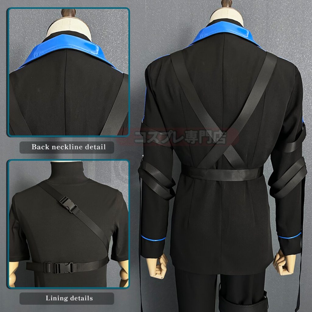 HOLOUN Blue Lock Anime Chigiri Cosplay Costume Wig Cyberpunk Style Jacket Pants Black Blue Color Outfit 3 - Official Blue Lock Store