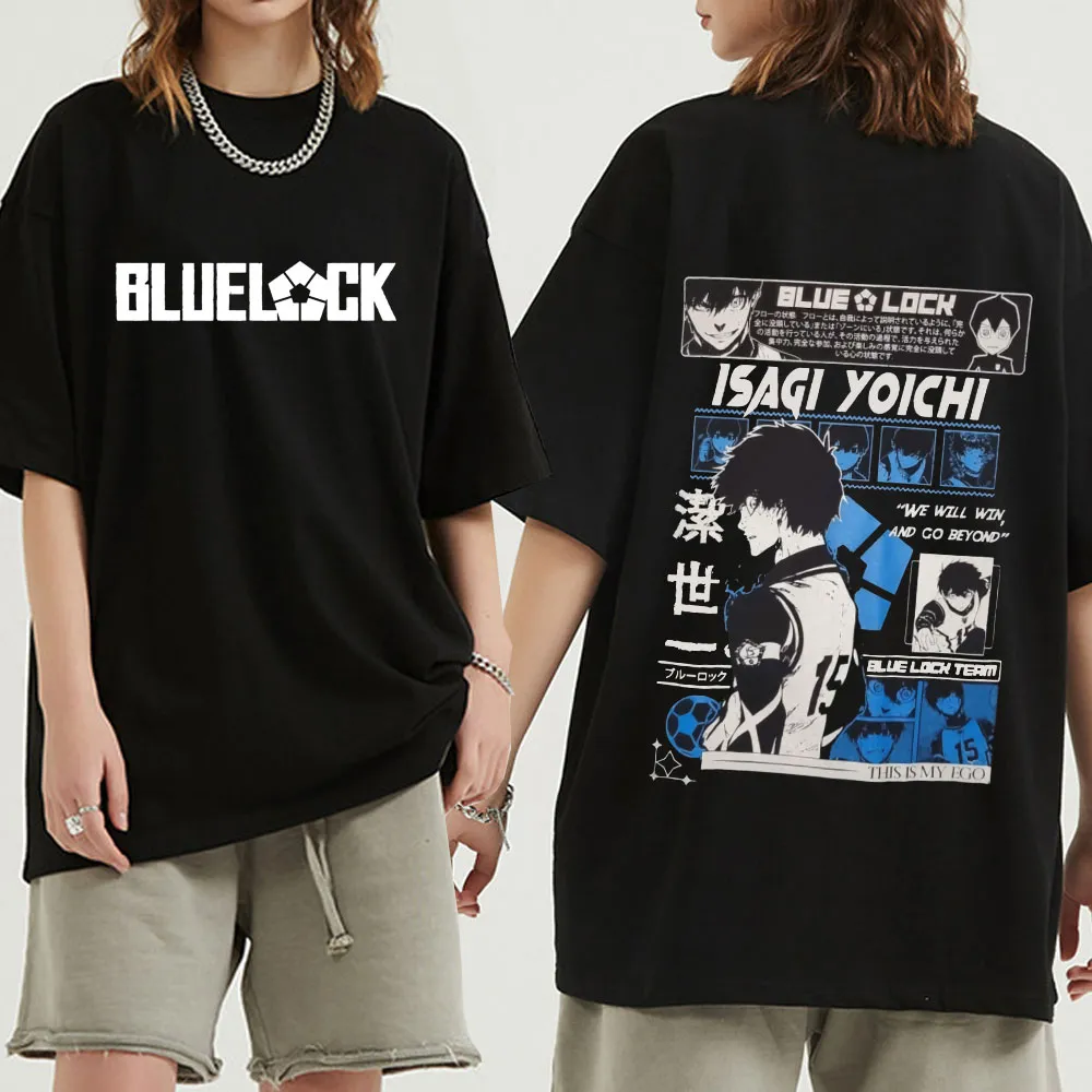 Anime Blue Lock Isagi Yoichi T Shirts Harajuku Men Women Football Cartoon Graphic Streetwear Short Sleeve - Official Blue Lock Store