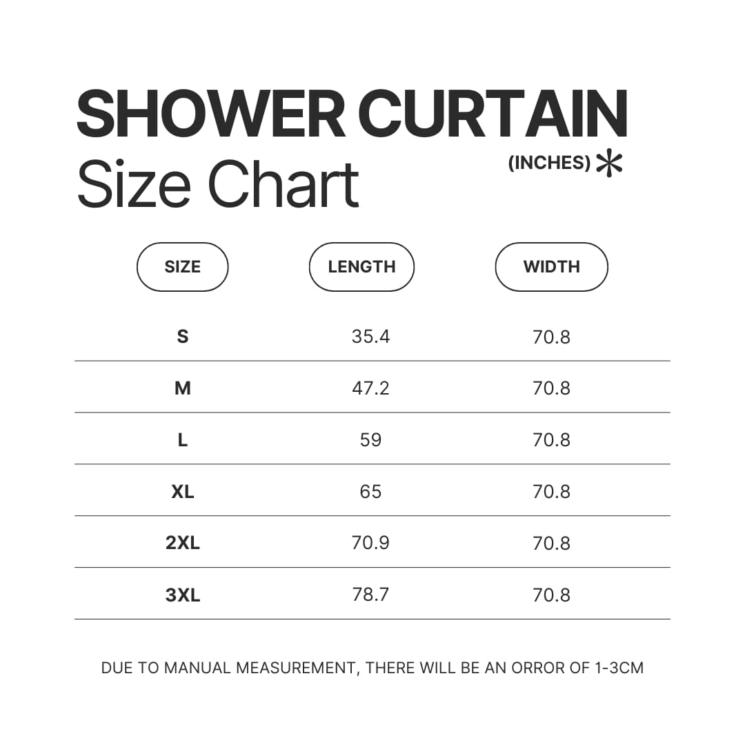 Shower Curtain Size Chart - Official Blue Lock Store