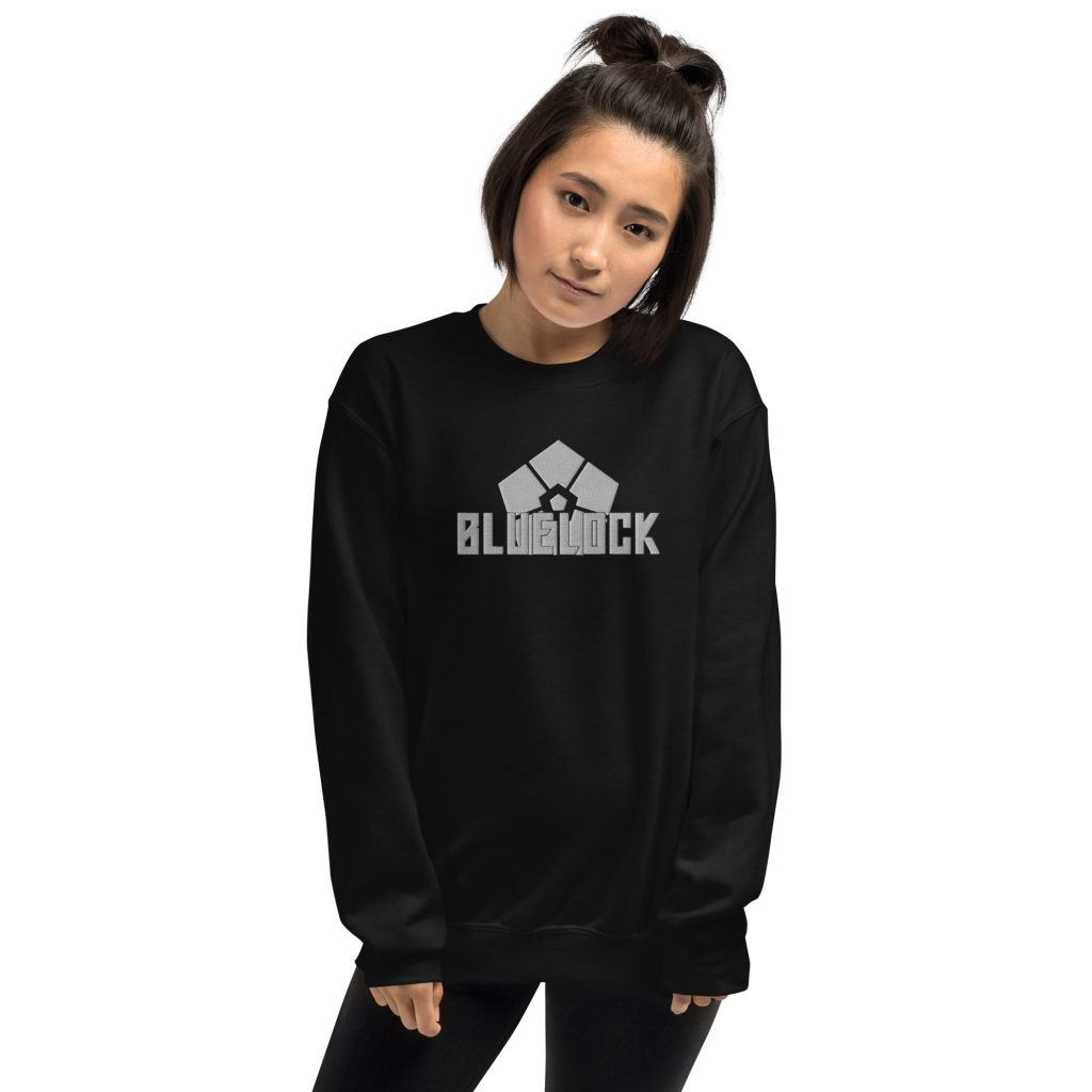 unisex crew neck sweatshirt black front 6453619888f96 - Official Blue Lock Store