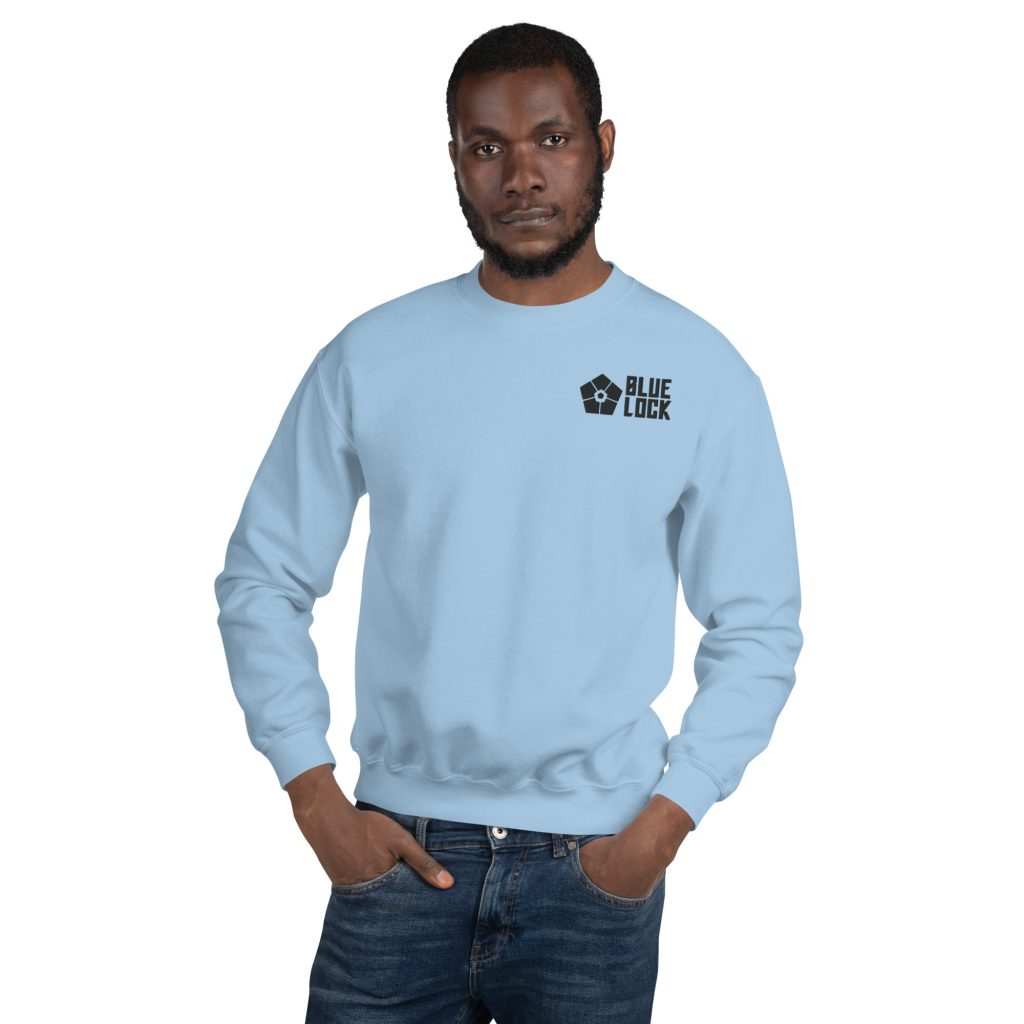 unisex crew neck sweatshirt light blue front 6453613e7d33c - Official Blue Lock Store